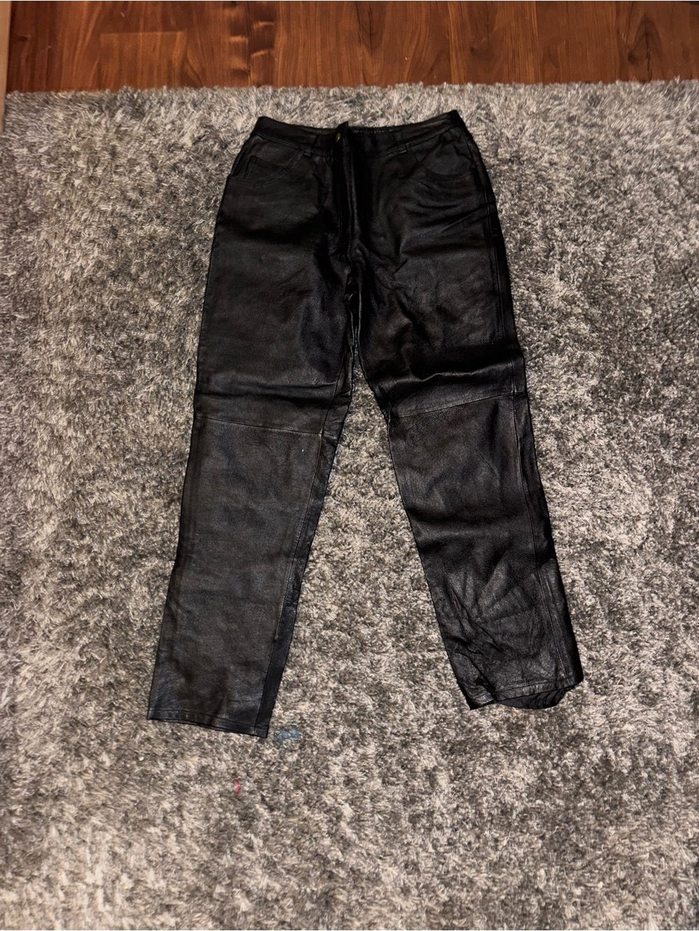 Women’s vintage black leather pants